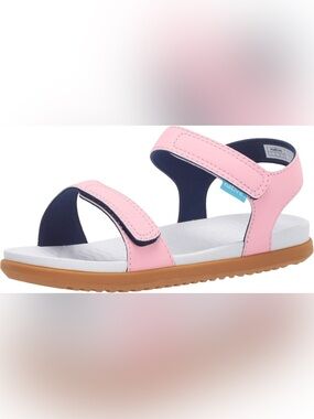 Native Kids' Pink and Navy Velcro Sandals